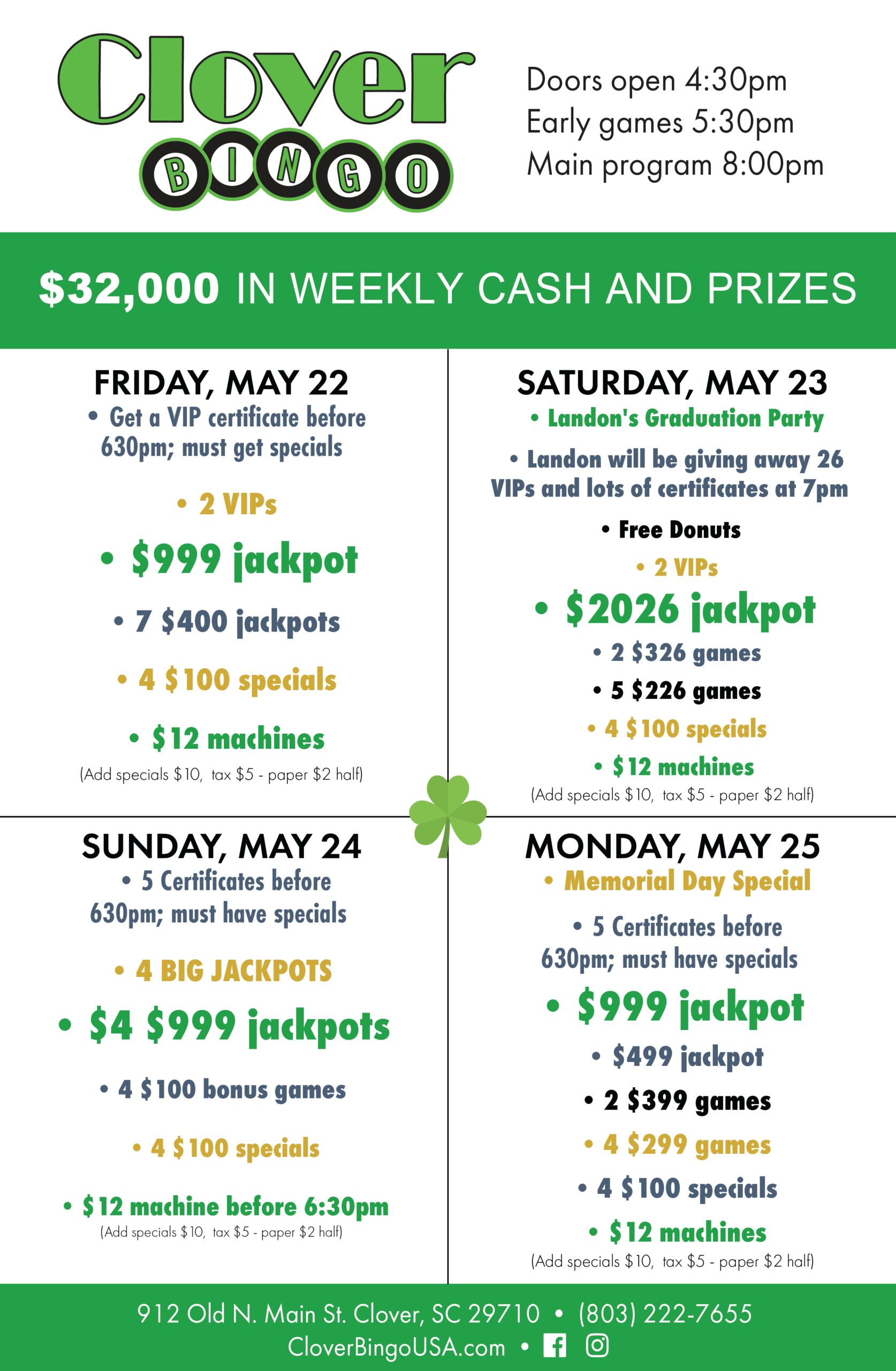 Clover Bingo – Bingo Mailer – 5-21-26-2