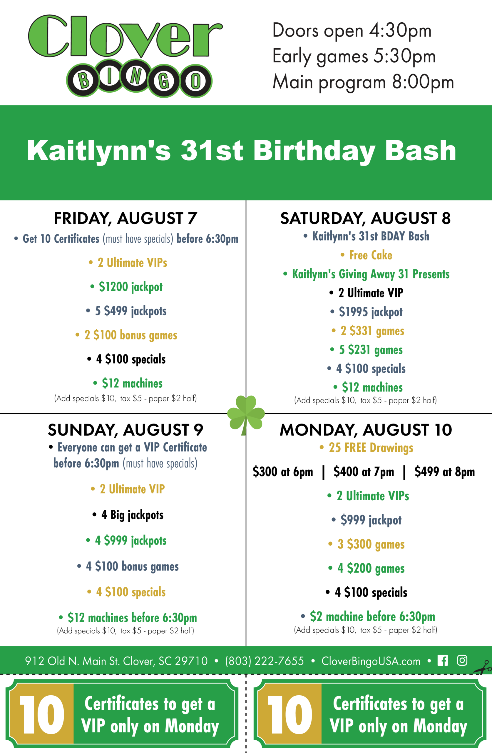 Clover Bingo – Bingo Mailer – 8-6-26