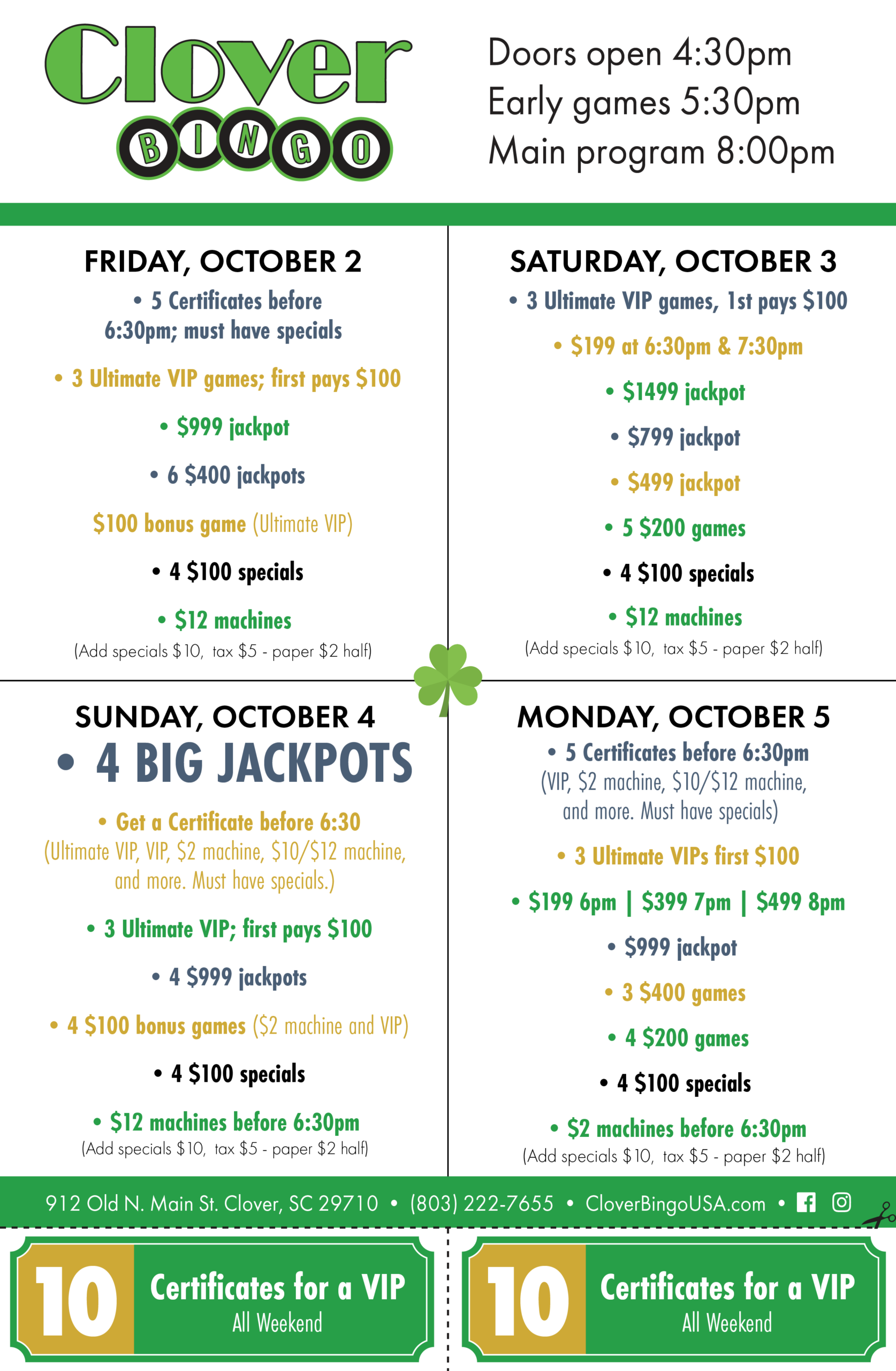 Clover Bingo – Bingo Mailer – 10-1-26-2
